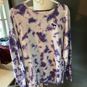 PINK Purple and White Tie-dye Long Sleeve